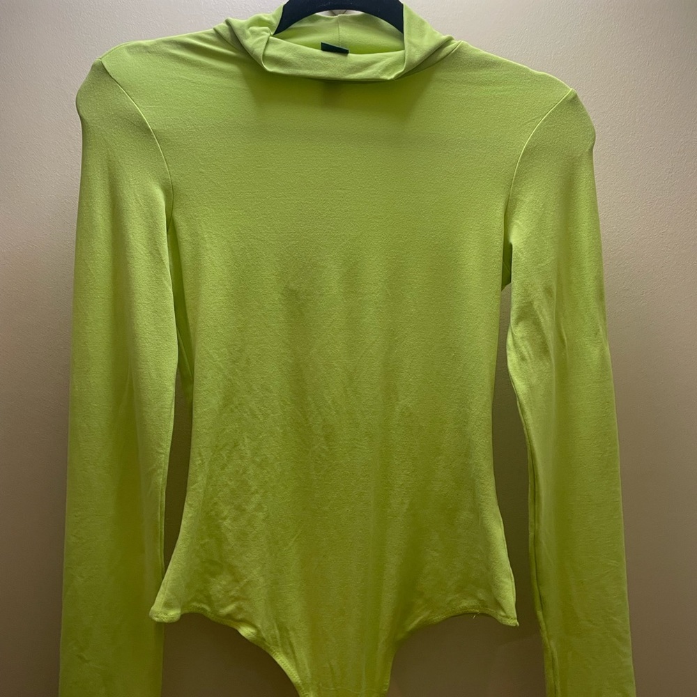 Small Lime green turtle neck body suit